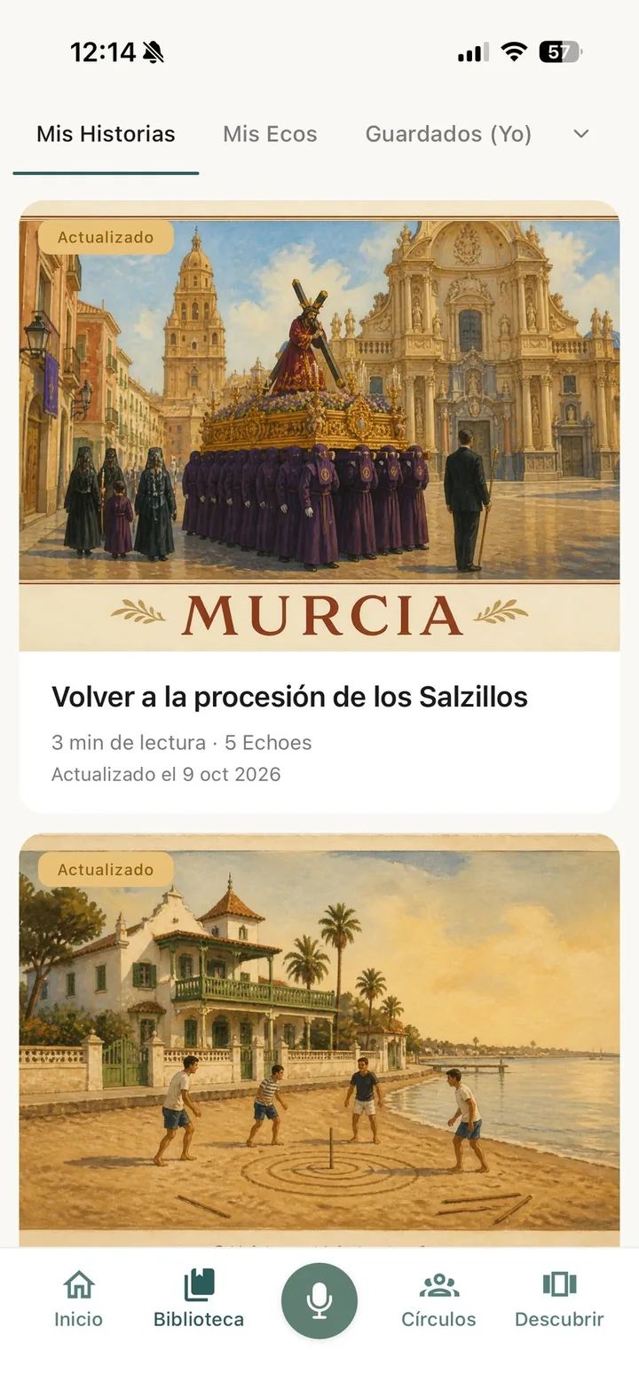 Biblioteca de Ecos en la app ECOS
