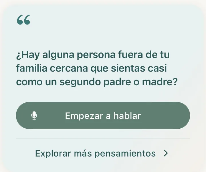 Tarjeta de pregunta de la app ECOS