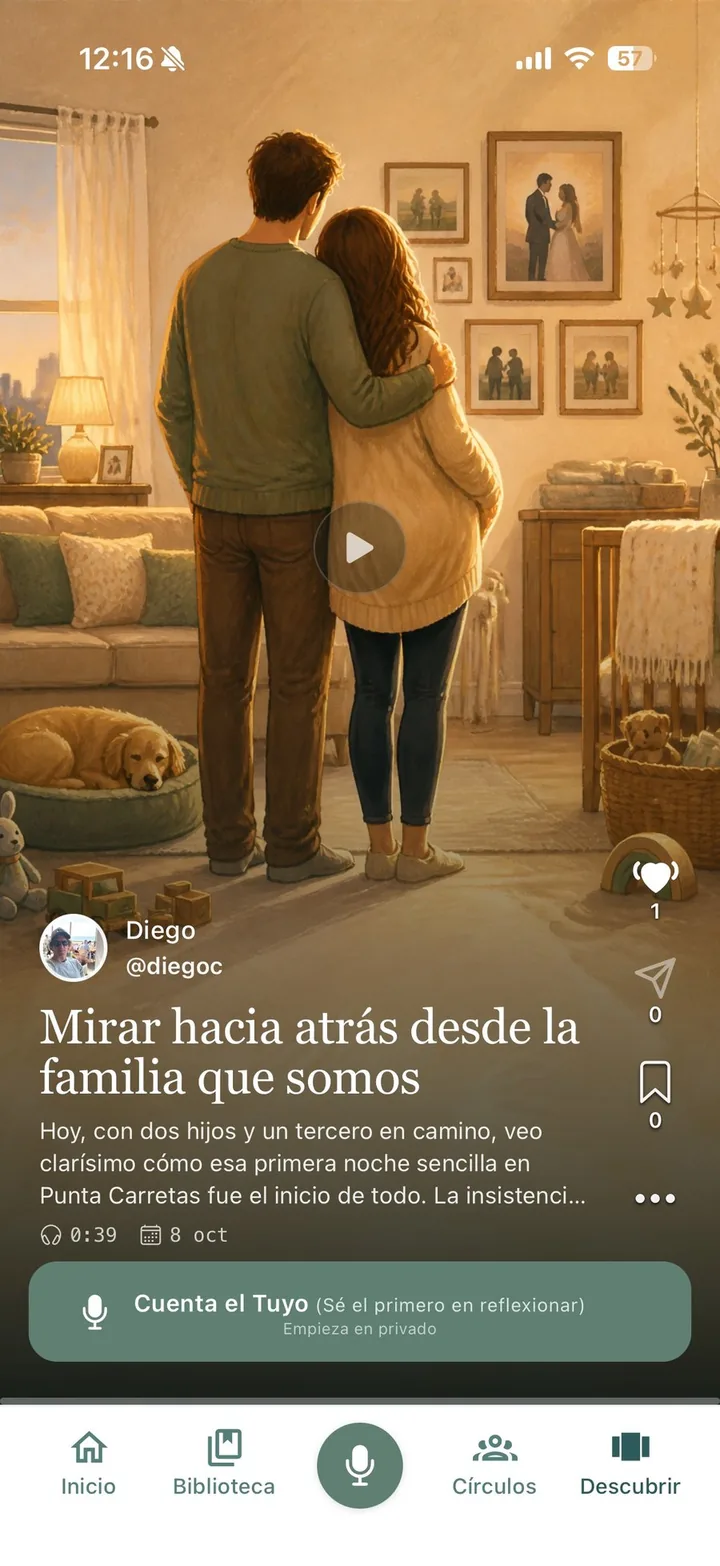Pantalla Descubrir de la app ECOS
