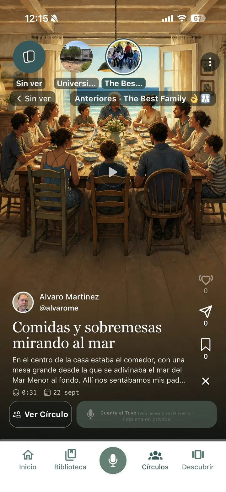 Círculo familiar en la app ECOS